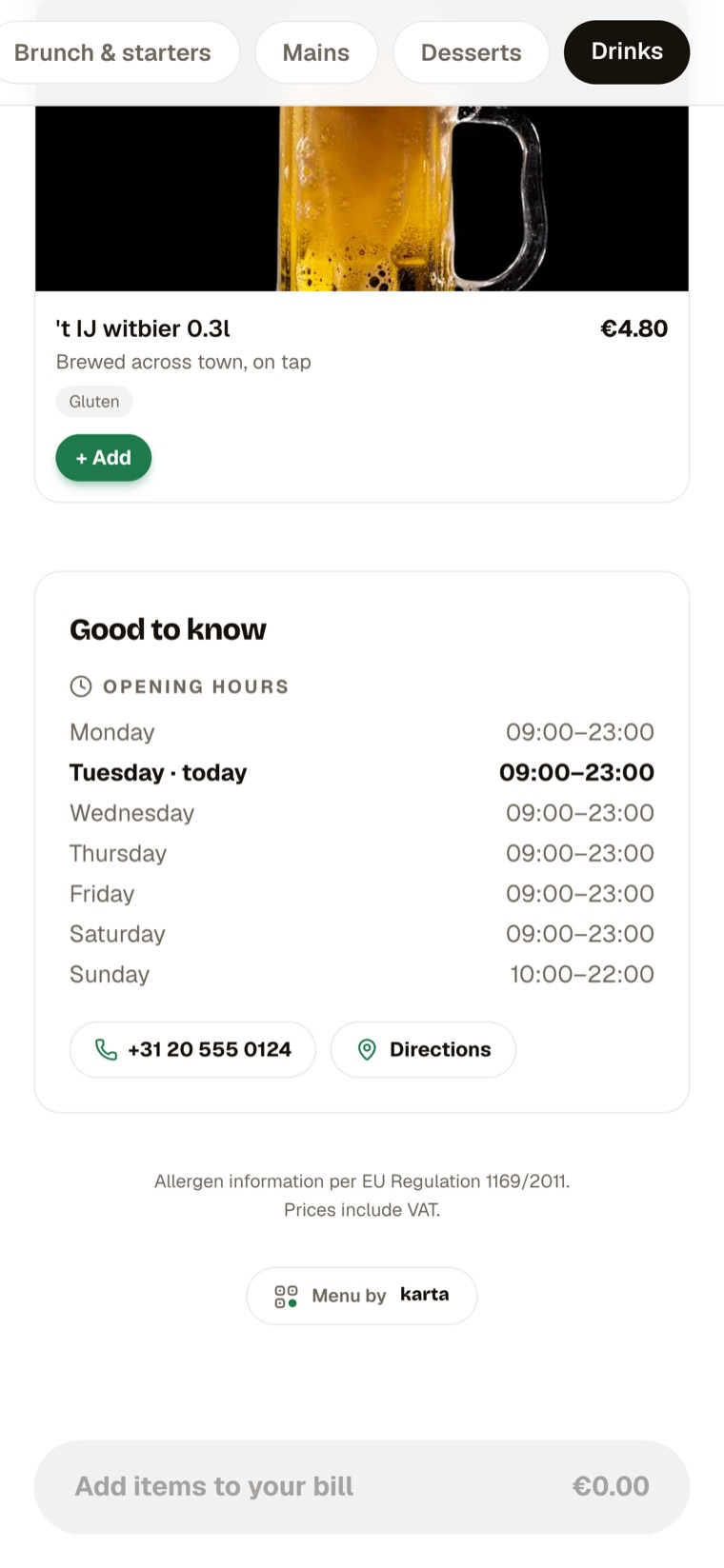 Karta — venue info & hours